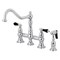 Kingston Brass KS3271PKLBS Duchess Bridge Kitchen Faucet W/ Brass Sprayer, Chrome KS3271PKLBS - alternate 1